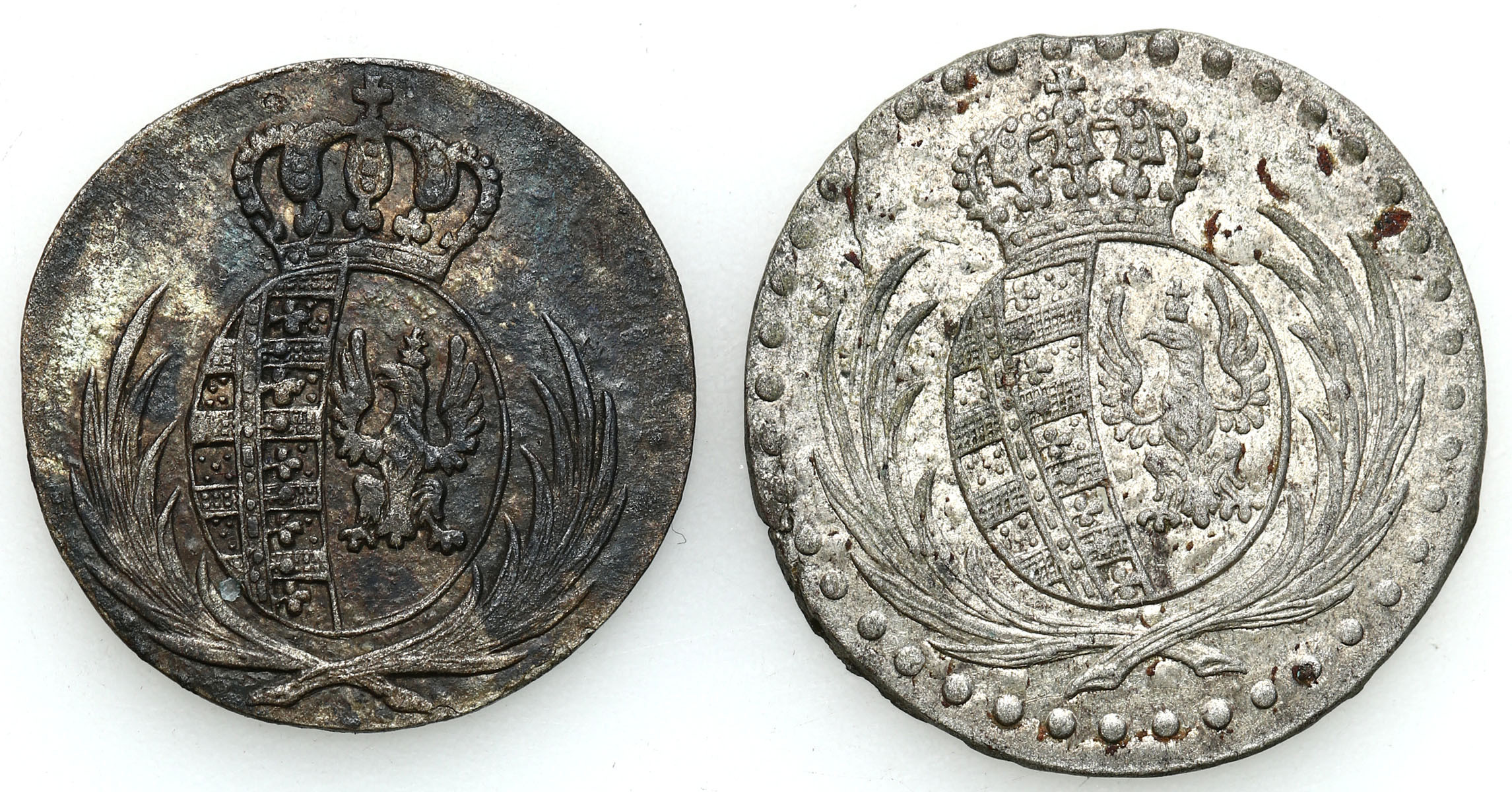Księstwo Warszawskie - 5 groszy 1812 IB, 10 groszy 1813 IB, Warszawa, zestaw 2 monet